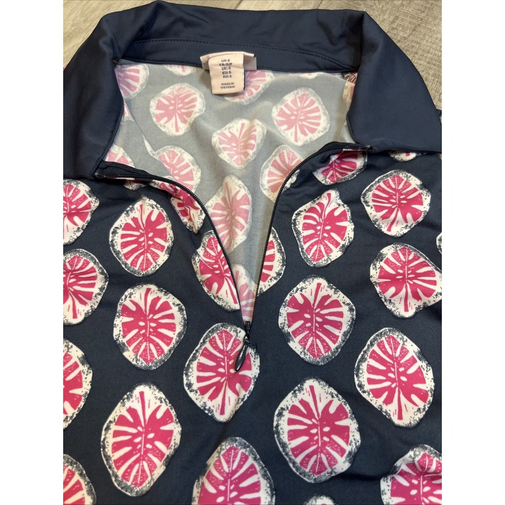 Tommy Bahama GOLF Womens Polo‎ Shirt Small S Navy And Pink Sleeveless - Picture 10 of 10